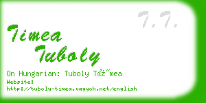 timea tuboly business card